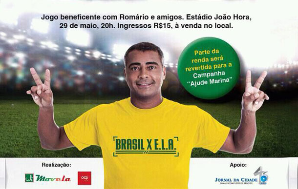 Ex-jogador Romário realiza jogo beneficente em Aracaju