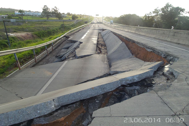 Pista da BR 101 em Sergipe cede e DNIT ainda não emitiu nota