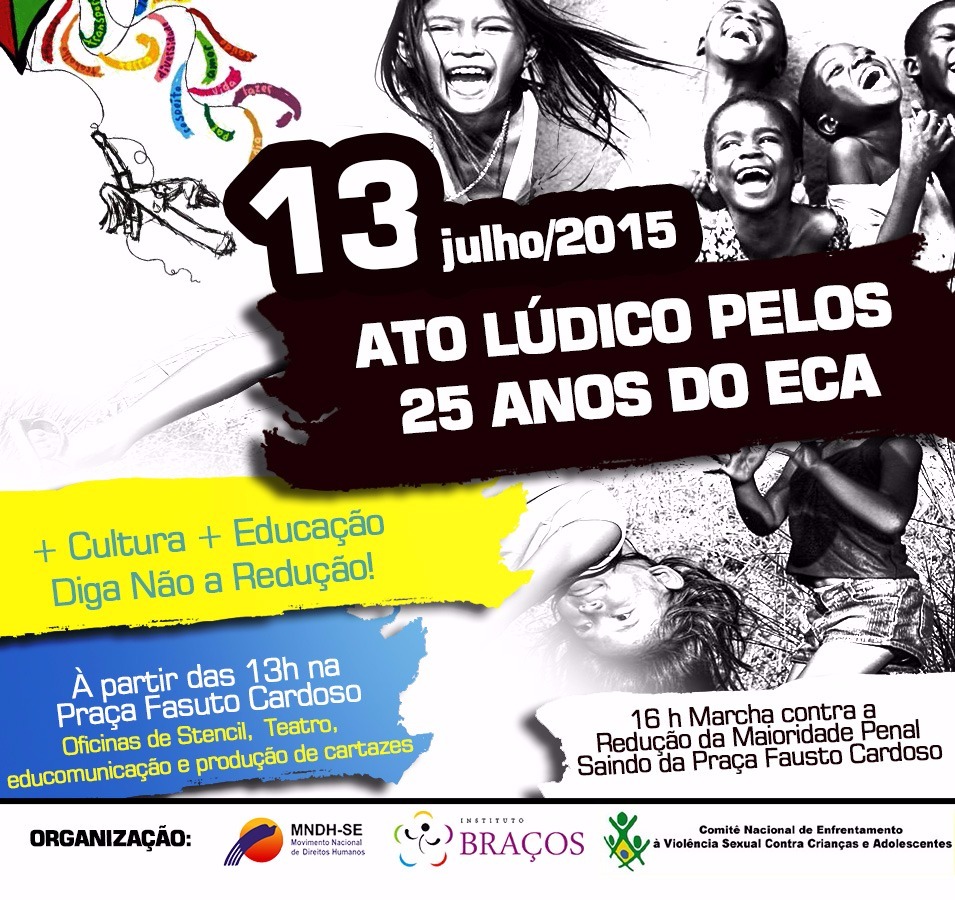 Lançamento da Frente Estadual contra a Redução da maioridade penal acontece segunda dia 13
