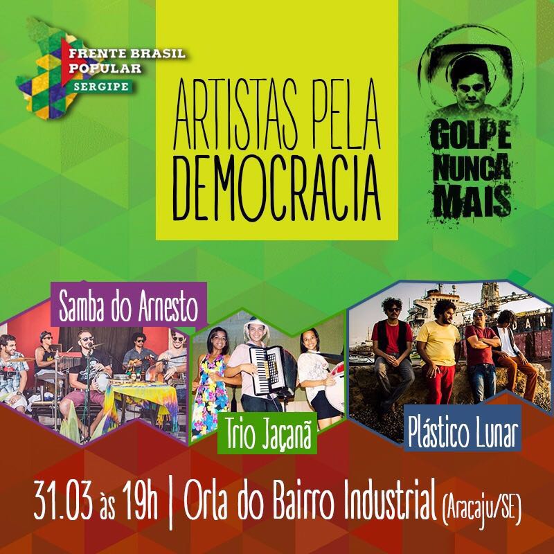 Frente Sergipana Brasil Popular realizará ato em defesa da democracia