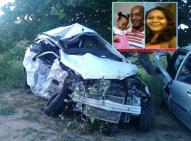 Casal evangélico e bebê morrem em acidente de carro na Linha Verde