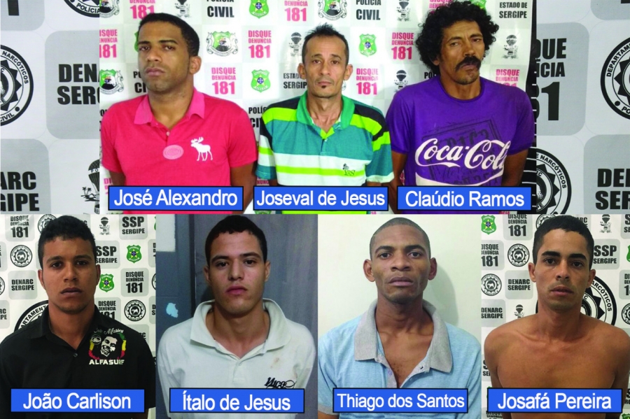 Sete pessoas são presas pelo Denarc de Sergipe em Aracaju,Lagarto e Tobias barreto