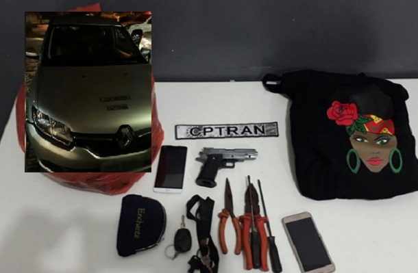 Policiais do CPTran apreendem trio por assalto e recupera veículo roubado em Aracaju