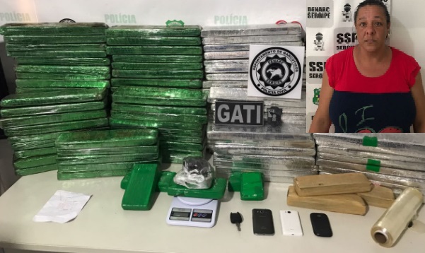 Policiais do GATI de Sergipe com apoio do Denarc apreendem 165 quilos de maconha