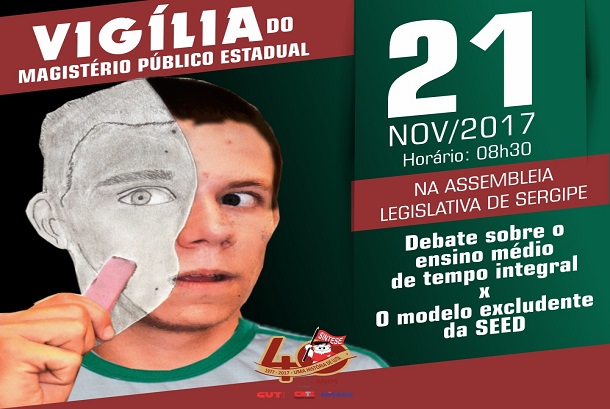 Professores e estudantes farão vigília na ALESE contra ensino em tempo integral da SEED