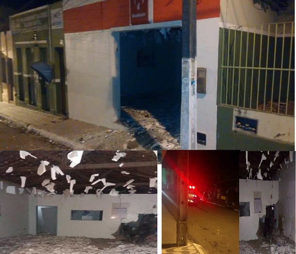 Bandidos explodem agência bancária do Bradesco em Riachão do Dantas