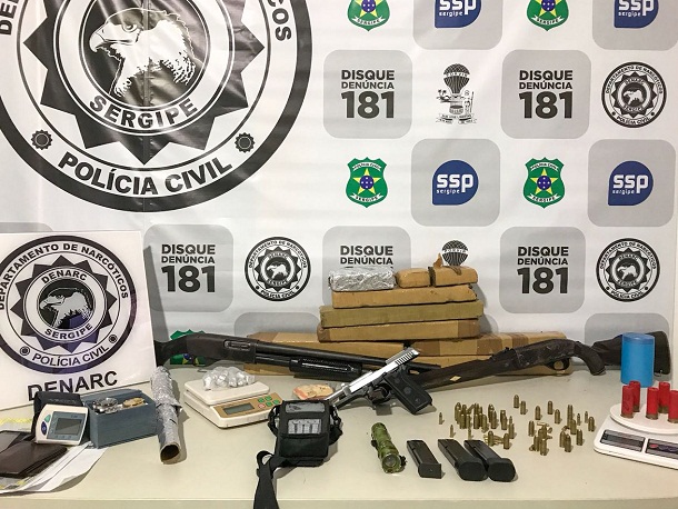 Denarc apreende maconha armas de fogo em Nossa Senhora do Socorro