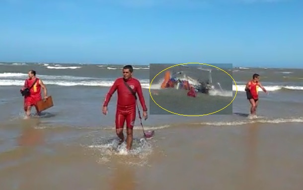 Iate de velejador italiano naufraga na Praia dos Artistas em Aracaju