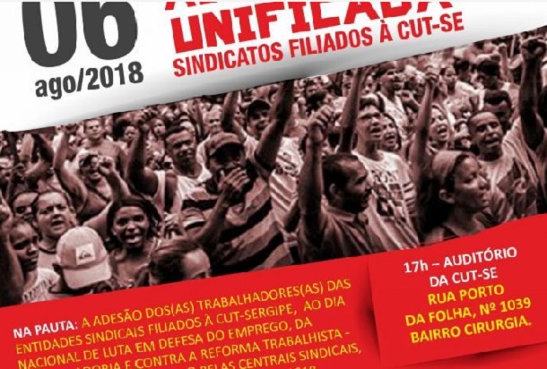 CUT convoca sindicatos para construção do Dia do Basta em Sergipe