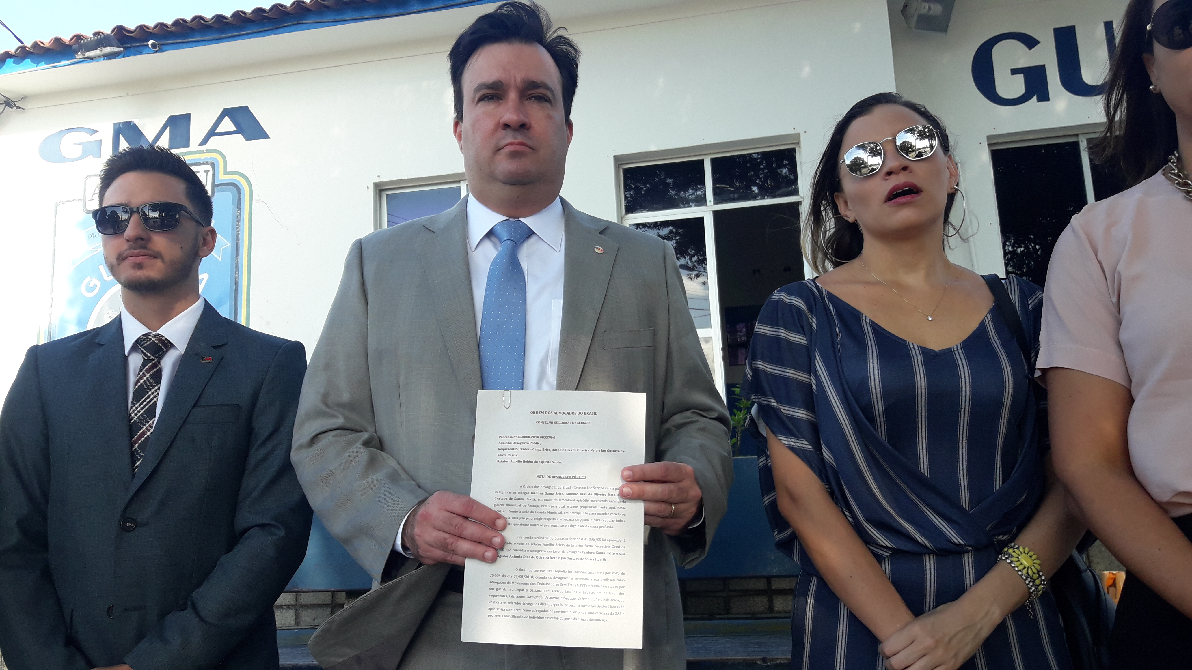 OAB de Sergipe entrega nota de repúdio a direção da Guarda de Aracaju