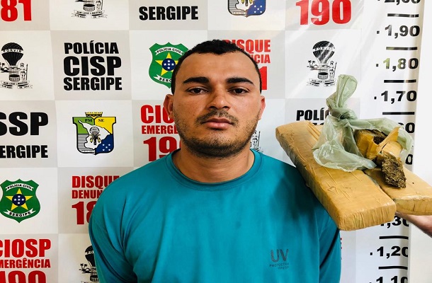 Policiais Civis da Barra dos Coqueiros prendem homem com mais 2,5 kg de drogas