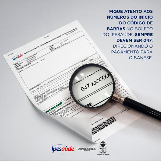 Ipesaúde alerta sobre numeração correta do boleto para pagamento