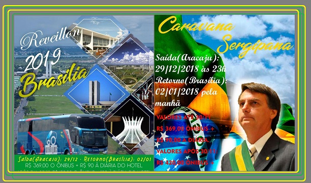 Reveillon 2019: Caravana Sergipana em Ônibus ” Super Luxo” para Brasília “