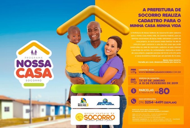 Começa dia 07 o cadastramento para casa própria em Nossa Senhora do Socorro