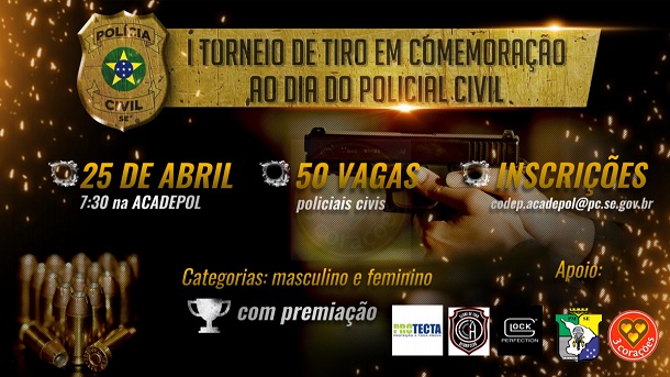 Abertas as inscrições para o Iº Torneio de Tiro em comemoração ao “Dia do Policial Civil”