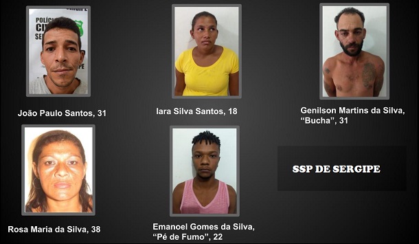 Cinco suspeitos de trafico de drogas são em Canindé de São Francisco pela polícia de Sergipe