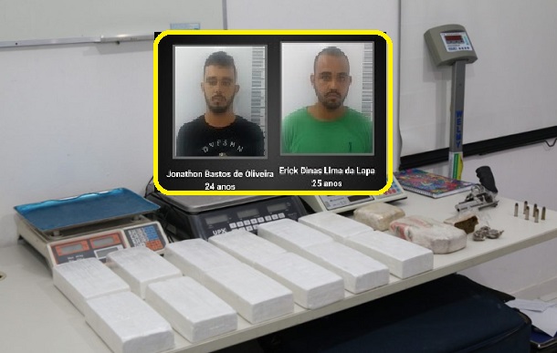 Homens são presos em Aracaju com mais de 12 kg de cocaína