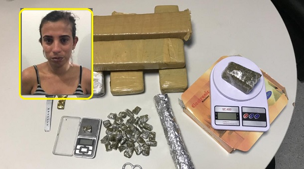 Mulher é presa com drogas em Itabaiana pela polícia civil de Sergipe