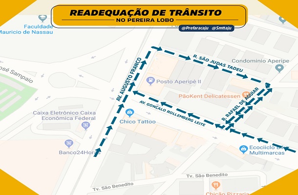 SMTT fará mudança de sentido na rua Rafael de Aguiar