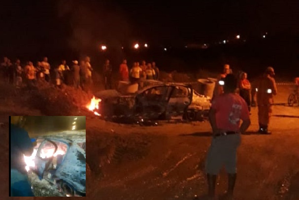 Homem é assassinado à tiros e corpo é encontrado carbonizando dentro de carro no Loteamento Palestina em Socorro