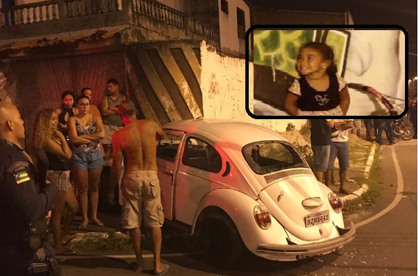 Morre no HUSE a criança atropelada por fusca no Conjunto João Alves