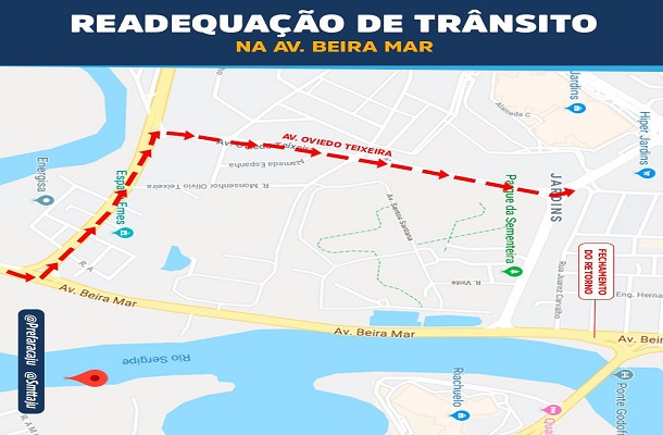 SMTT irá fechar retorno da Beira Mar no trecho da avenida que corta o Garcia