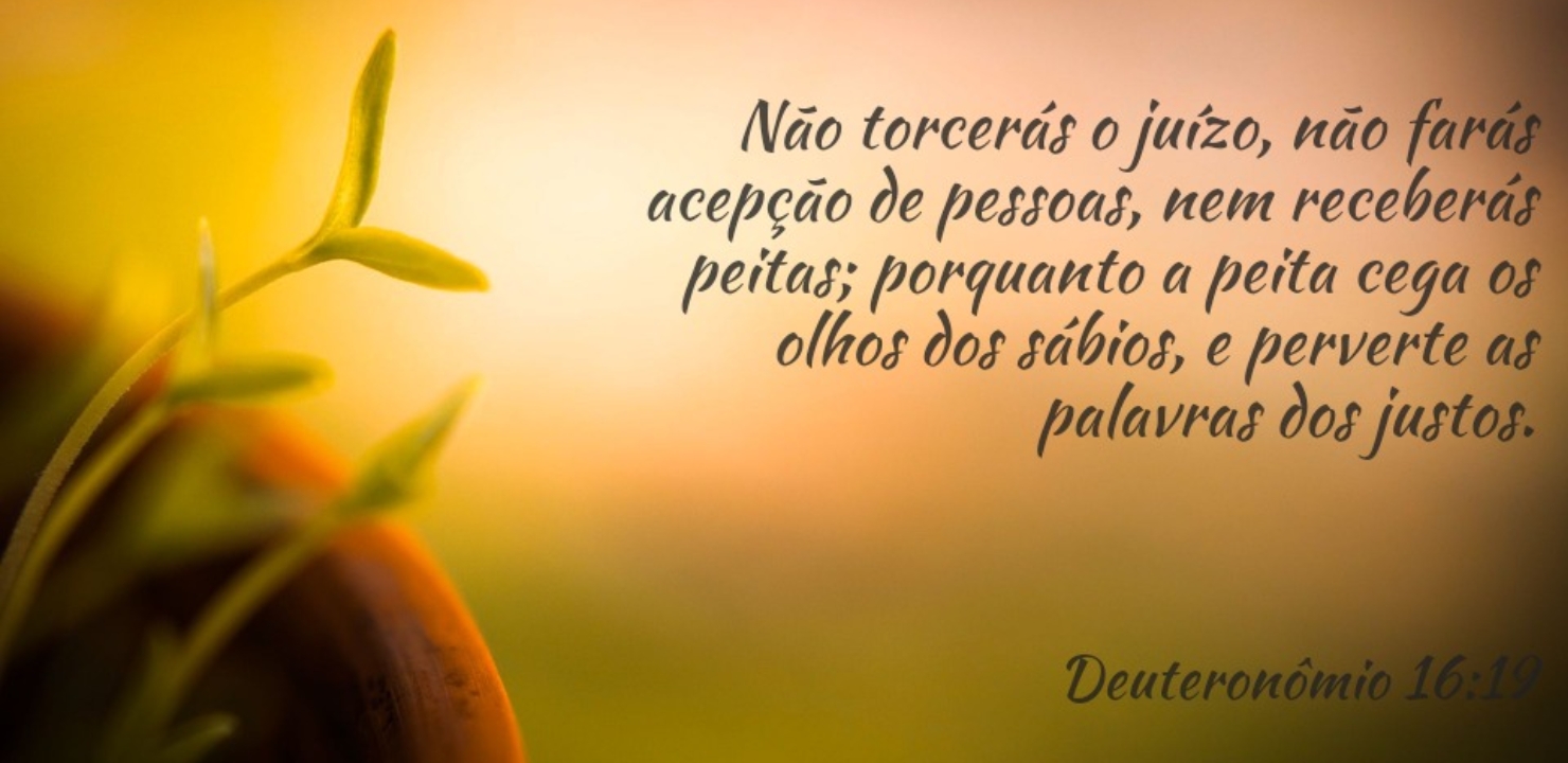 Não torcerás o juízo, não farás acepção de pessoas, nem receberás peitas