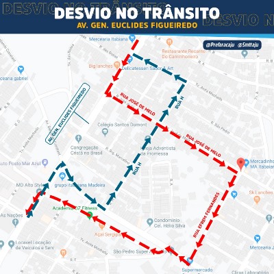SMTT altera bloqueio no trânsito da Euclides Figueiredo