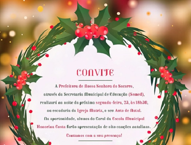 Prefeitura de Socorro realiza “Auto de Natal” através dos alunos do colegio “Honorina Costa”