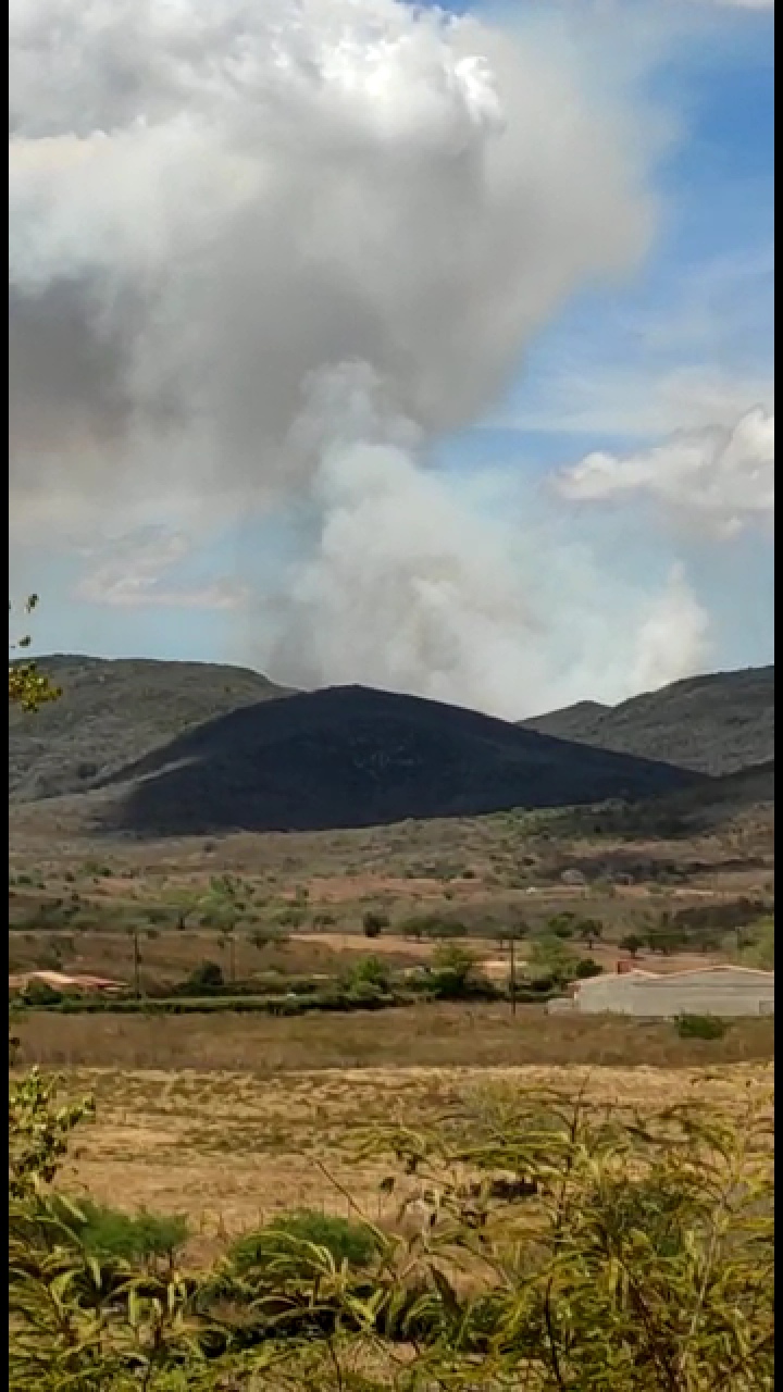 Incendio atinge Serra Negra, em Poço Redondo