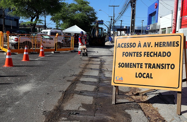 Obra da Hermes Fontes terá três frentes de trabalho a partir de terça-feira, 7