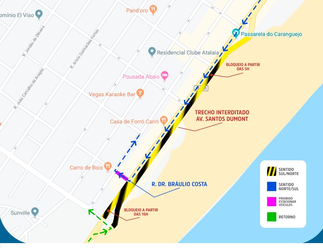 SMTT altera trânsito na região da Passarela do Caranguejo no fim de semana