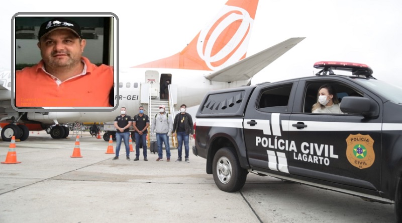 Empresário Rodrigo Rocha preso em São Paulo chega a Aracaju escoltado por policiais de Sergipe