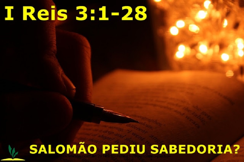 E em Gibeom apareceu o Senhor a Salomão de noite em sonhos; e disse-lhe Deus: Pede o que queres que eu te dê.