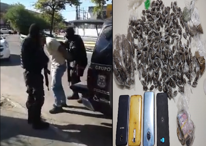 Homens são presos com 331 buchas de de maconha