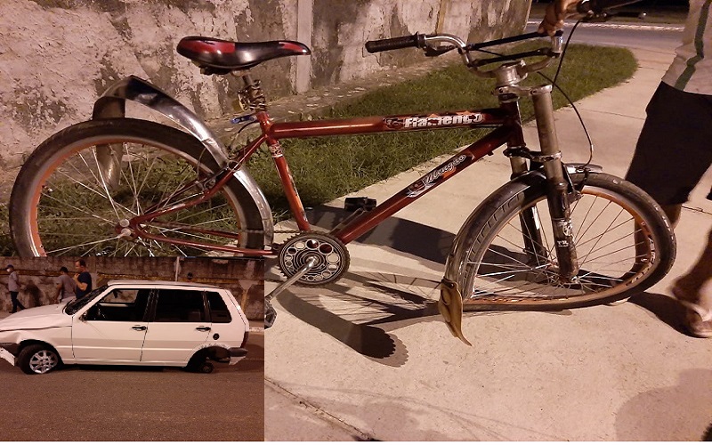 Polícia procura motorista que atropelou ciclistas e colidiu com uma moto na capital