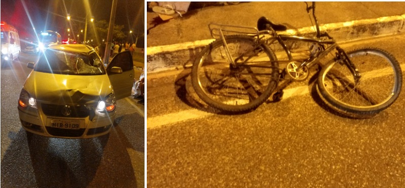 Homem morre após colidir bicileta com um carro no Bairro Aeroporto