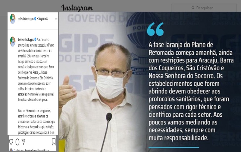 Governador de Sergipe anuncia Plano de Retomada Econômica