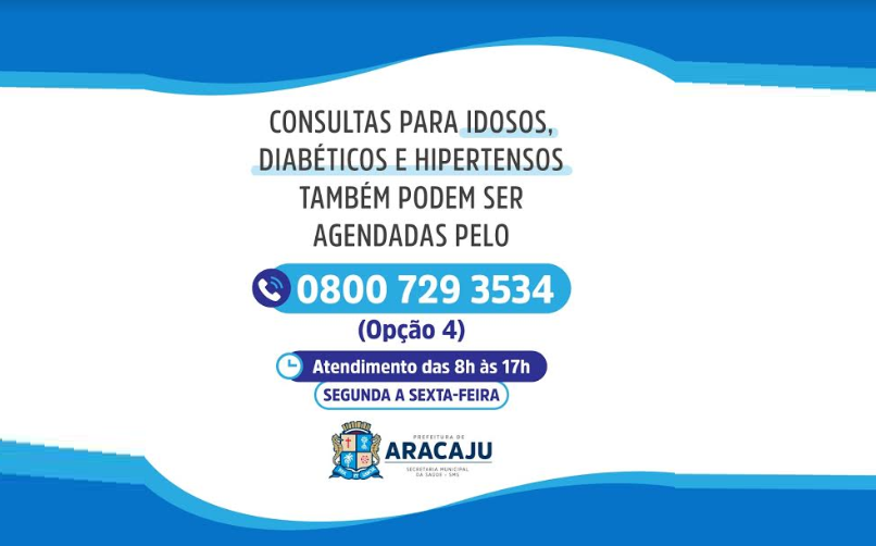 Prefeitura de Aracaju amplia canal de agendamento de consultas para hipertensos e diabéticos
