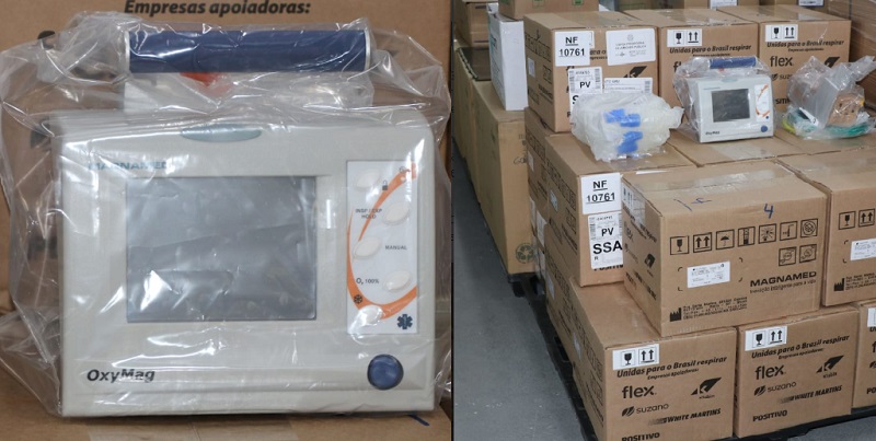 Mais 20 respiradores reforçam a rede estadual de saúde de Sergipe no combate ao COVID-19