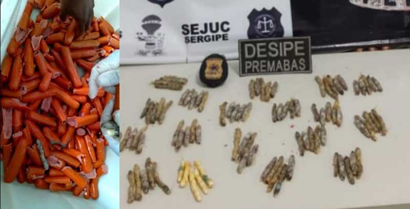 Mulher é presa tentando entrar em presídio com drogas escondida em salsichas