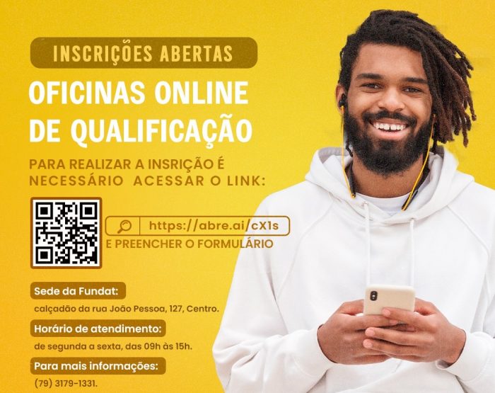 Prefeitura abre inscrições para 13 oficinas online da Fundat