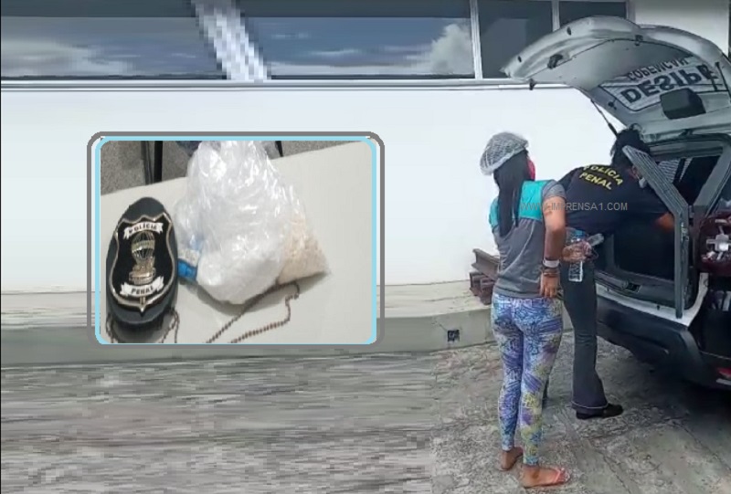 Policiais Penais prendem mulher que tentava entrar com drogas em presídio -VEJA O VÍDEO