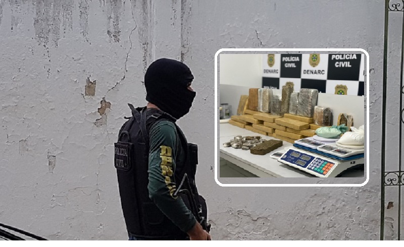 Mulher é presa pelo DENARC com 30 kg de drogas, incluindo cocaína e maconha