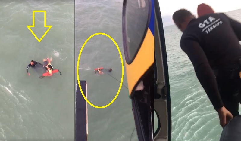 GTA resgata homem em alto-mar, após caiaque quebrar durante prática esportiva