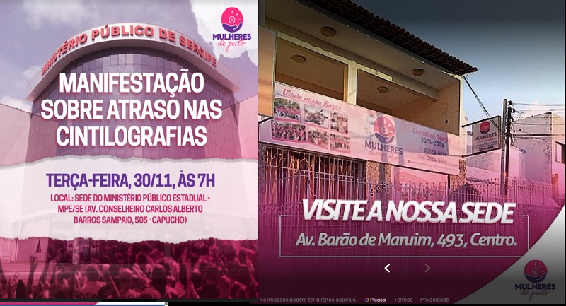 Mulheres do peito realizam protesto em frente ao MPE de Sergipe para cobrar exames ancológicos