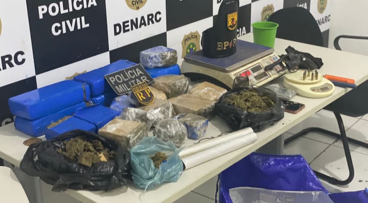 Denarc e RP apreende 12kg de maconha no bairro Santa Maria Zona Sul da Capital