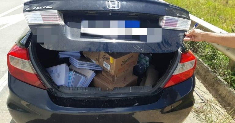 PRF apreende veículo suspeito de envolvimento em saque de carga