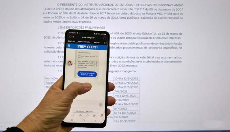 Inscrições para o Enem 2022 ocorrerão no período de 10 a 21 de maio