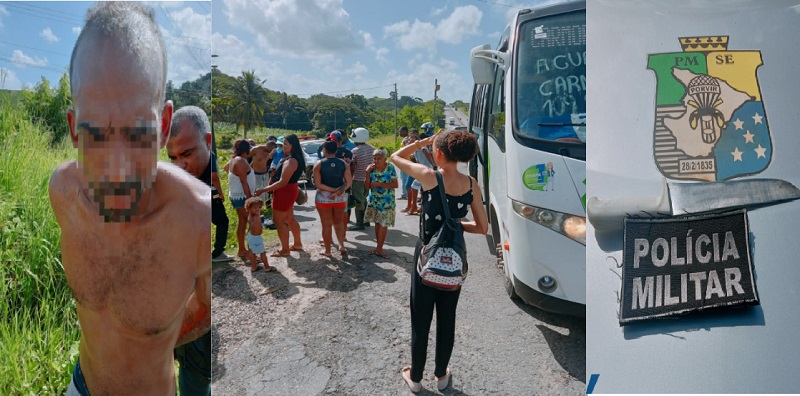 Homem é preso pela 3ª CIPM após tentar assaltar micro-ônibus em Laranjeiras